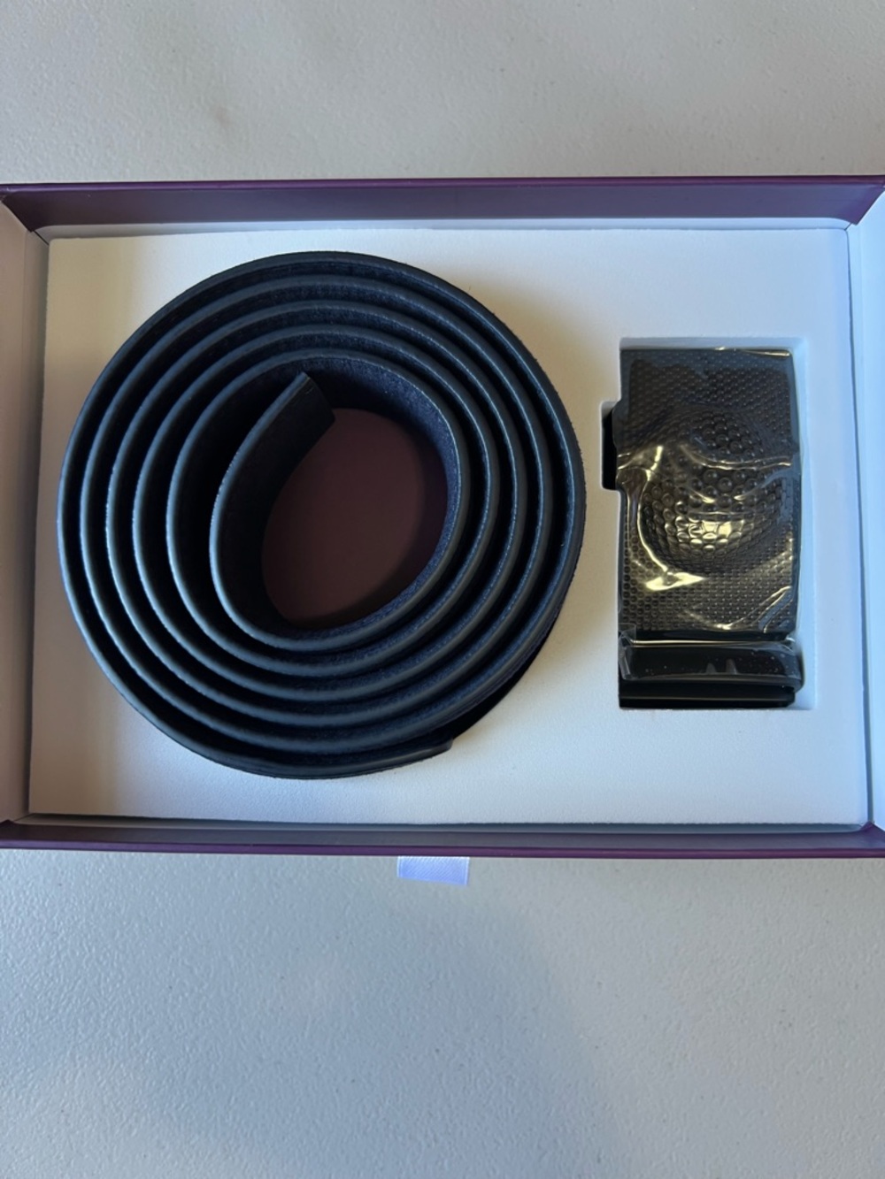 1.5” Blue Suede Anson Belt With Matte Black Golf Belt Buckle